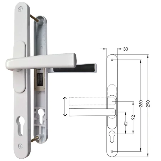 Flexi-Handle Adjustable 60-95PZ UPVC Door Handles